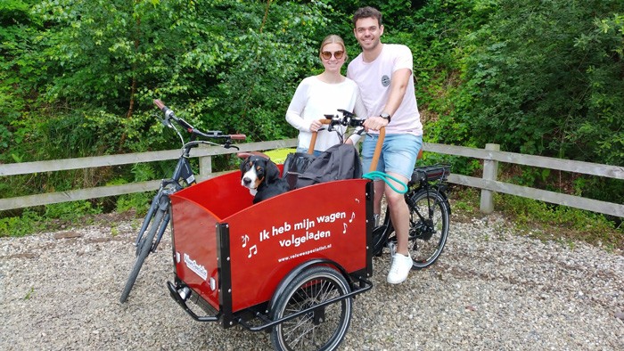 Bakfiets (elektrisch)  op de Veluwe in 