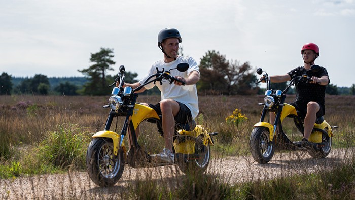 E-chopper  op de Veluwe in 