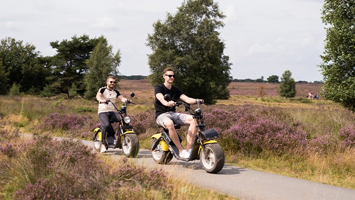 E-chopper (oud) op de Veluwe in 