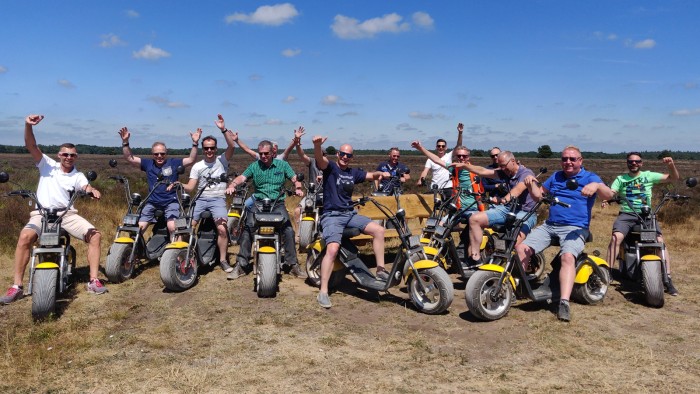 E-chopper (oud) op de Veluwe in 